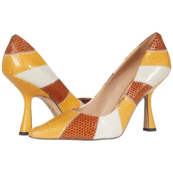 Sam Edelman Shoes - Sam Edelman Toni Patchwork Snakeskin Faux Leather Pumps, Size 6.5 M